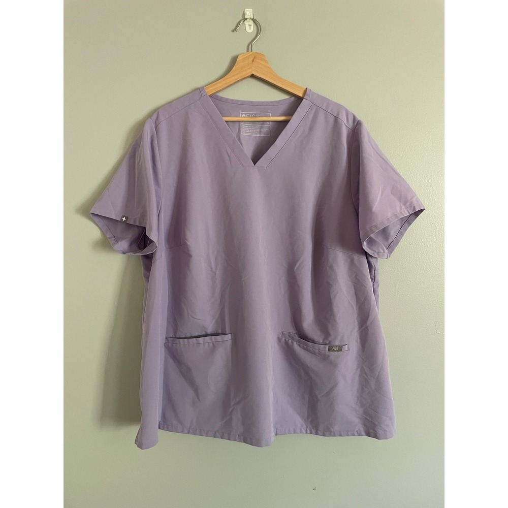 Figs Casma Scrub Top Womens 4XL Purple V-Neck 3-Pocket Technical Nursing Medical